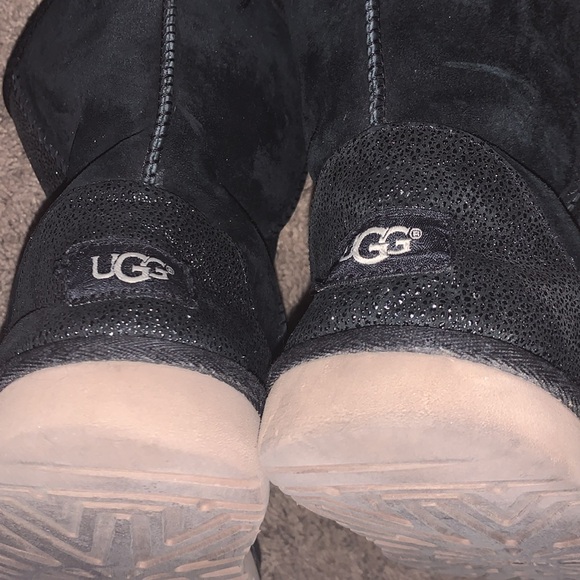 Black Women’s  UGG Boots Sz 7 1/2” w/ Glitter - Picture 7 of 10